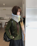 Kemin Thick Check Color Matching Long Muffler