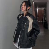 (UNISEX) Piece Color Matching Racer Jacket