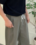 Bade Linen Banding Wide Pants