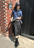 BUTTON WRAP PLEATS SK