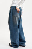 Morgan reverse pocket wide denim pants
