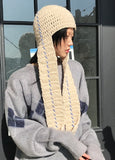 LONG STRAP KNITTED HAT