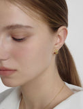 Triple Silver Cutout One-Touch Earrings S