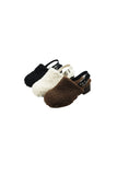 fur belt reversible mule