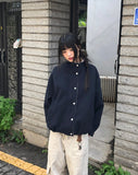 Drew Corduroy Color Matching Button String Overfit Long Sleeve Jumper