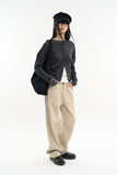 Hiles wide rib round-neck cardigan