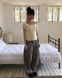 Sweden Curved Cotton Pants