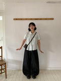 Chas Summer Black Denim Wide Pants