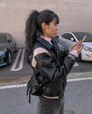 Kochi Leather Varsity Padded Jumper