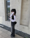 Keypin Black Washing Wide Pants