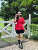 Abel Square Punching Lace Blouse
