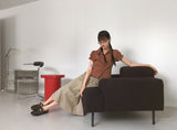 Seren Vintage Pintuck Slit Puff Sleeve Short-Sleeved Shirt