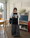 [unisex] Heroki banding string stripe color matching carpender denim pants