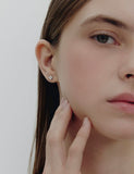 Essence Silver (W) Moissanite Flower Dainty Earrings
