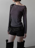 Burneck Eyelet Layered One-Off Tee