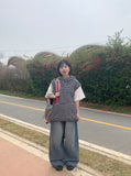 [unisex] Puts Washing Denim Wide Pants