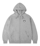 Bear Heart Embroidery Hood Zip-Up