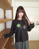 Choa Vintage Argyle Patch T-shirt