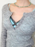 BUTTON SLIM KNIT