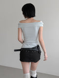 Studded Cotton Low Skirt Pants