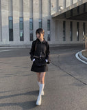 Rank Black Denim Mini Skirt
