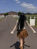 Hippie eyelet belt skirt
