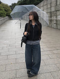 Risha Check Collar Knit Shirt Rib Cardigan