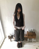Mekun Roll-up Wide Cotton Pants