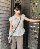 Todin Check Short Sleeve Blouse