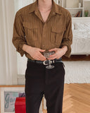 Wooden Stripe Western Crop Shirt
