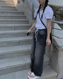 Toku Black Washing Wide Pants