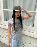 Dava Cotton Check Strap Camp Cap Hat