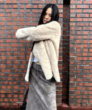 [Quilted lining] Nemin midi high neck fur jacket
