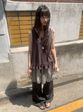 Katahi Pattern Banding Mini Skirt