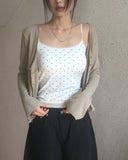 [with cup] Letin Dot Lace Sleeveless