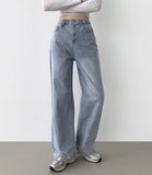 Banding Span Wide Denim Pants