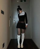 See-through two-tone knee-high socks