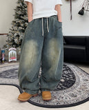Lepin Washed Banding Denim Pants