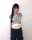 Obnin Lace Short Sleeve T-shirt