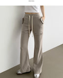Side Pocket Semi Bootcut Banding Pants