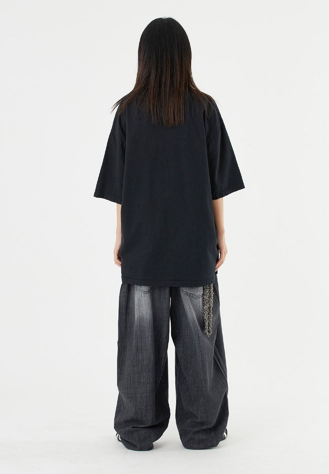 【Raucohouse】Soft super wide over denim pants Raucohouse(ラウコハウス) - ソフトスーパーワイドオーバー