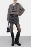 Literhan buckle fur jacket