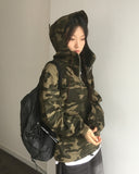 Teebu Camo Half Zip Hooded T-Shirt