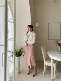 Rain Shirring Tie Blouse