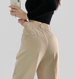 Slacks Flower Two Pintuck Inner Clip Wide Slacks Pants