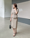 Renne Peplum Jacket (Belt Set)