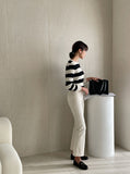 Berge semi straight fit banded cotton pants