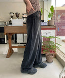 Danmi Summer Black Blue Washing Denim Balloon Pants