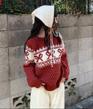 Lotte Ribbon Loose Fit Pattern Knit