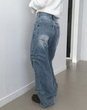 Doon Side Rivet Wide Denim Long Pants